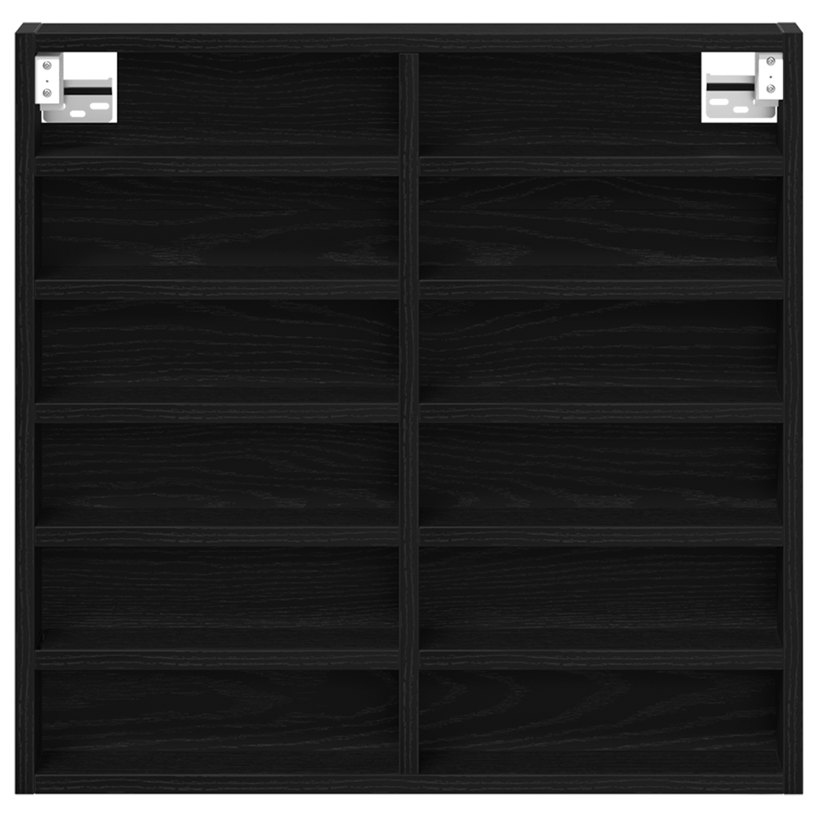 Vetrina Nera in Legno di Quercia 60x8,5x58 cm in Legno Ingengnerizzato