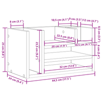 Organizzatore da scrivania Rovere Vecchio 44.5x24x25 cm Legno Ingenerizzato