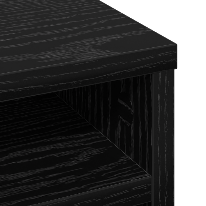 Organizzatore da Scrivania Rovere Nero 36x26x29.5 cm Legno Ingegnerizzato