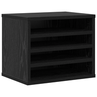 Organizzatore da Scrivania Rovere Nero 36x26x29.5 cm Legno Ingegnerizzato