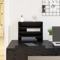 Organizzatore da Scrivania Rovere Nero 36x26x29.5 cm Legno Ingegnerizzato