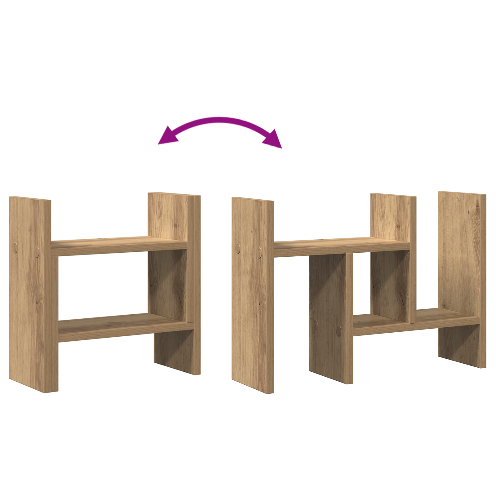 Organizzatore da scrivania quercia artigianale 34.5x15.5x35.5 cm legno