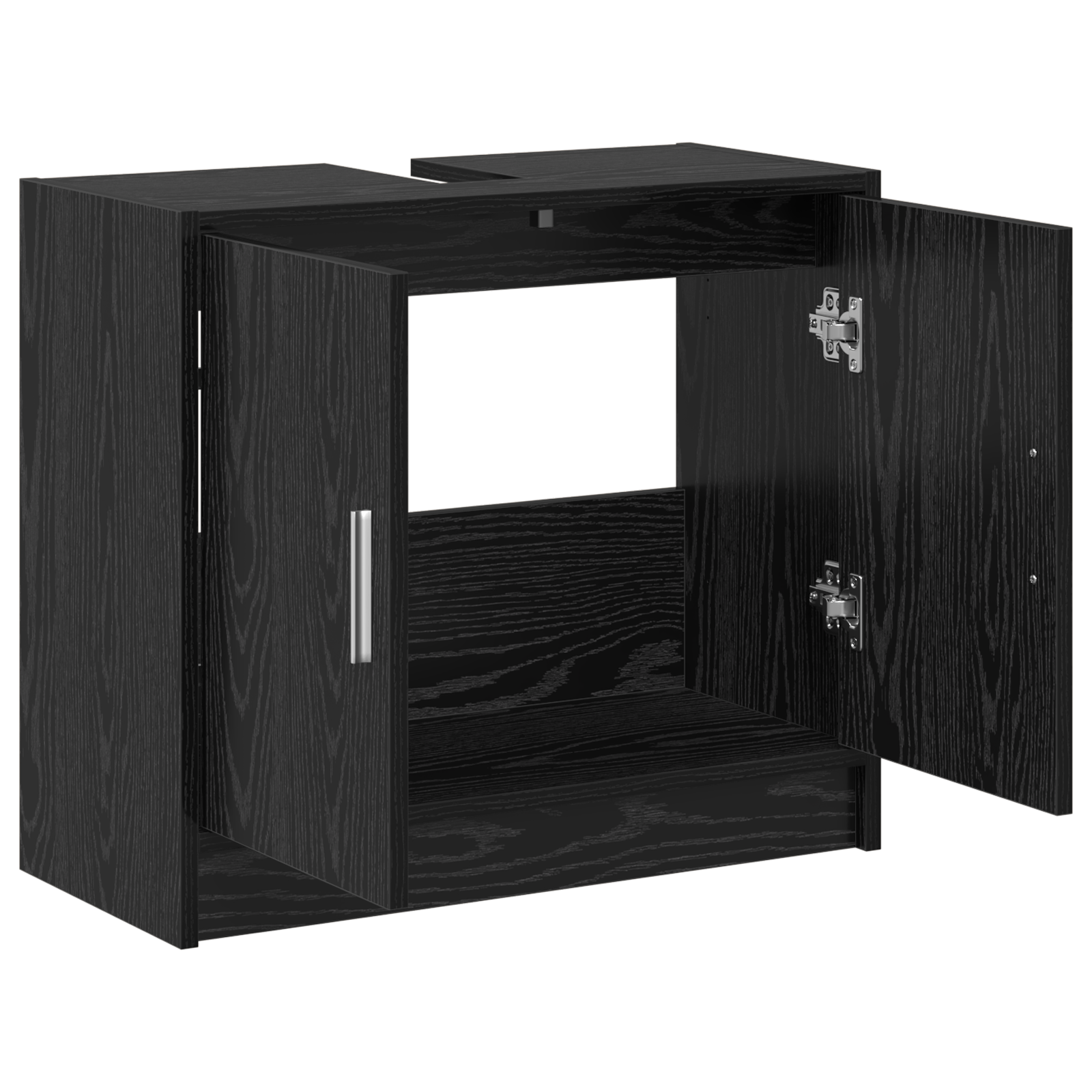 Mobile Lavabo Rovere Nero 63x29x55 cm Legno Ingegnerizzato