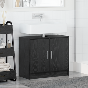 Mobile Lavabo Rovere Nero 63x29x55 cm Legno Ingegnerizzato