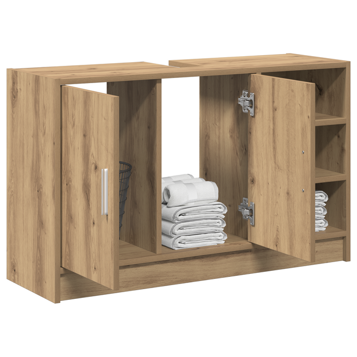 Mobile per Lavabo Rovere Artigianale 90x29x55 cm Legno Ingegnerizzato