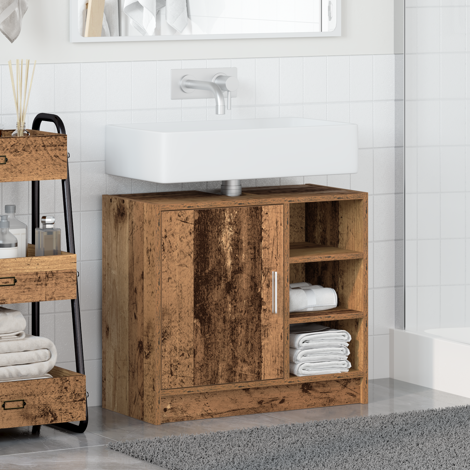 Mobile lavabo Legno Antico 63x29x55 cm