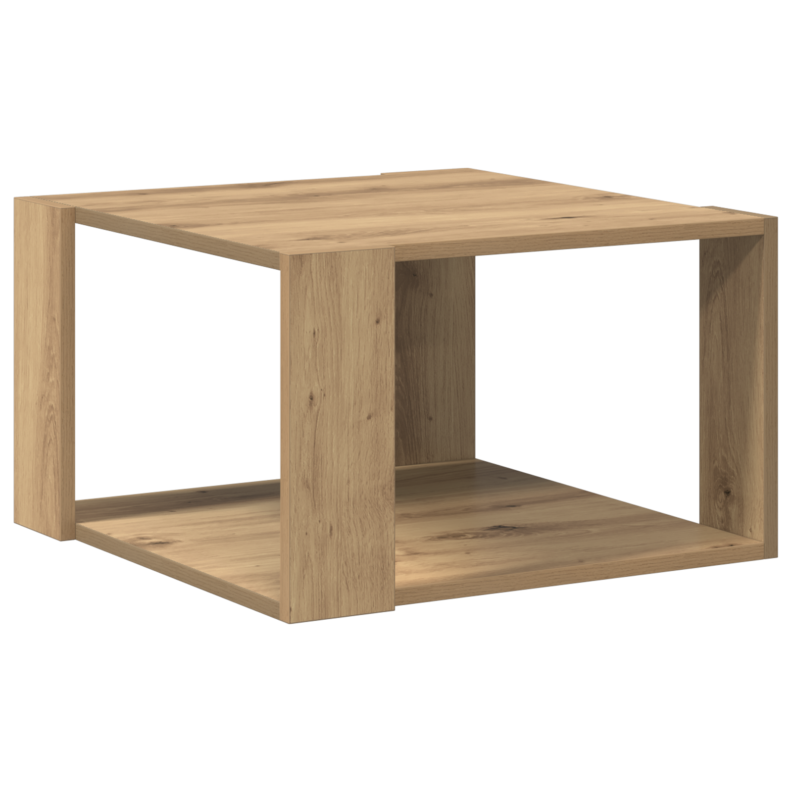 Tavolino da caffè Rovere artigianale 51,5x51,5x30 cm Legno massello