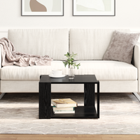 Tavolino da caffè Rovere Nero 51,5x51,5x30 cm Legno ingegnerizzato