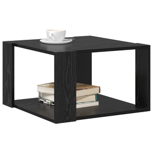 Tavolino da caffè Rovere Nero 51,5x51,5x30 cm Legno ingegnerizzato