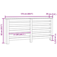 Copri Radiatore in rovere nero 175x20x82 cm in legno laminato