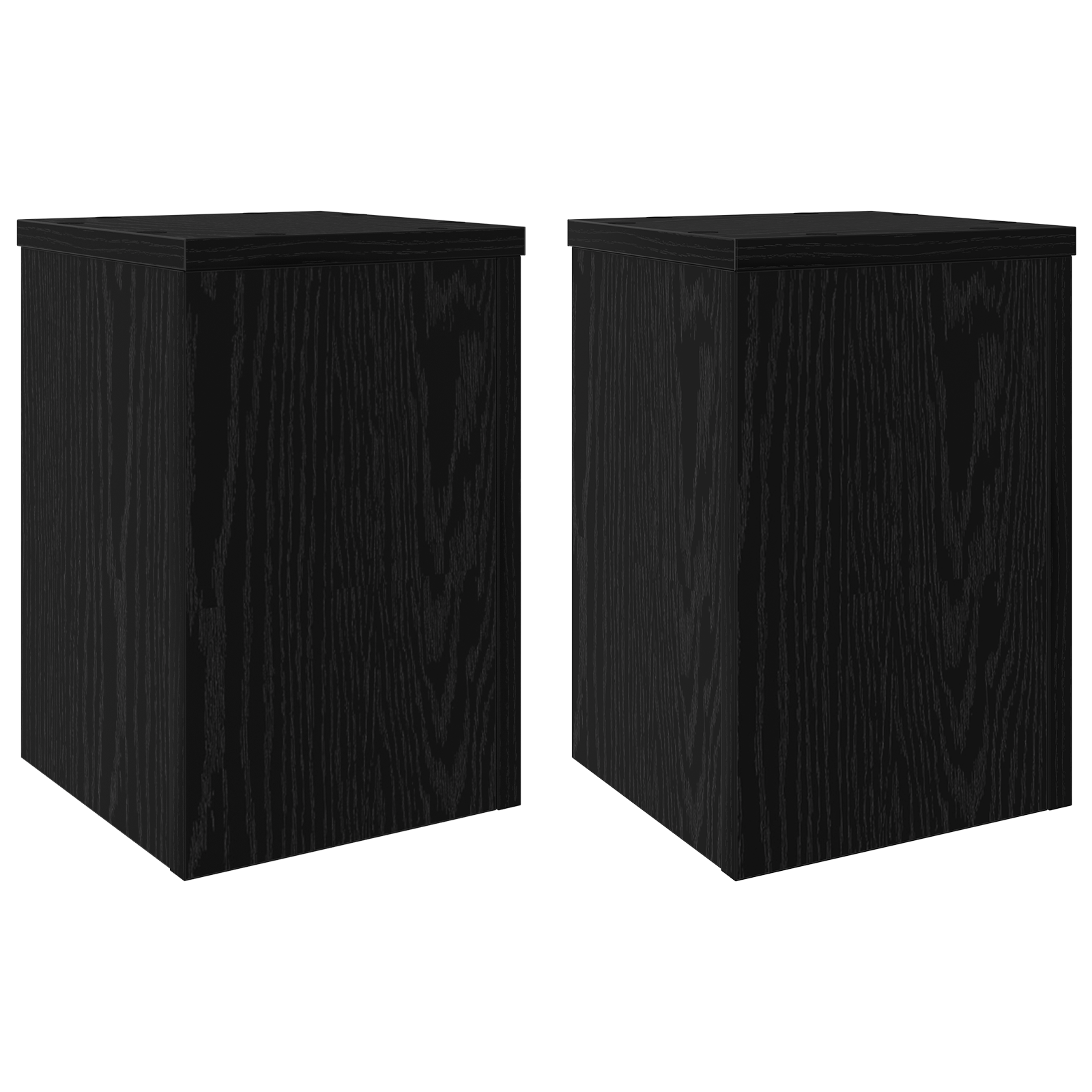 Supporti per Piante 2 pz Rovere Nero 20x20x30 cm Legno ingegnerizzato