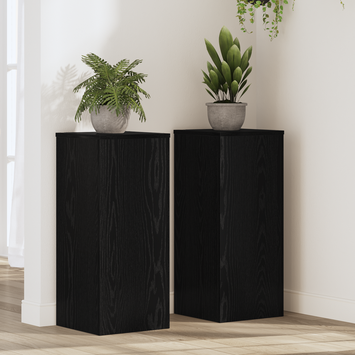 Supporti per Piante 2 pcs Quercia Nera 30x30x70 cm Legno Lavorato