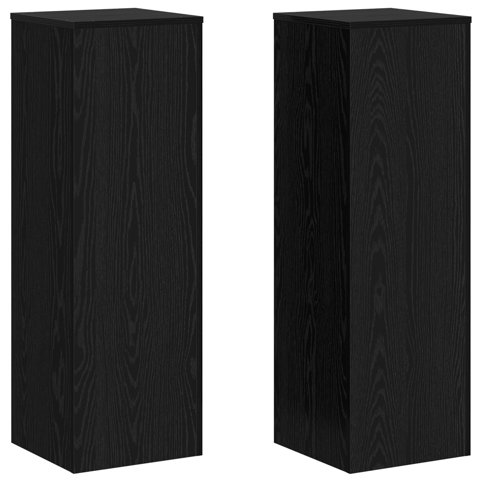 Supporto per piante in rovere nero 33x33x100 cm in legno ingegnerizzato