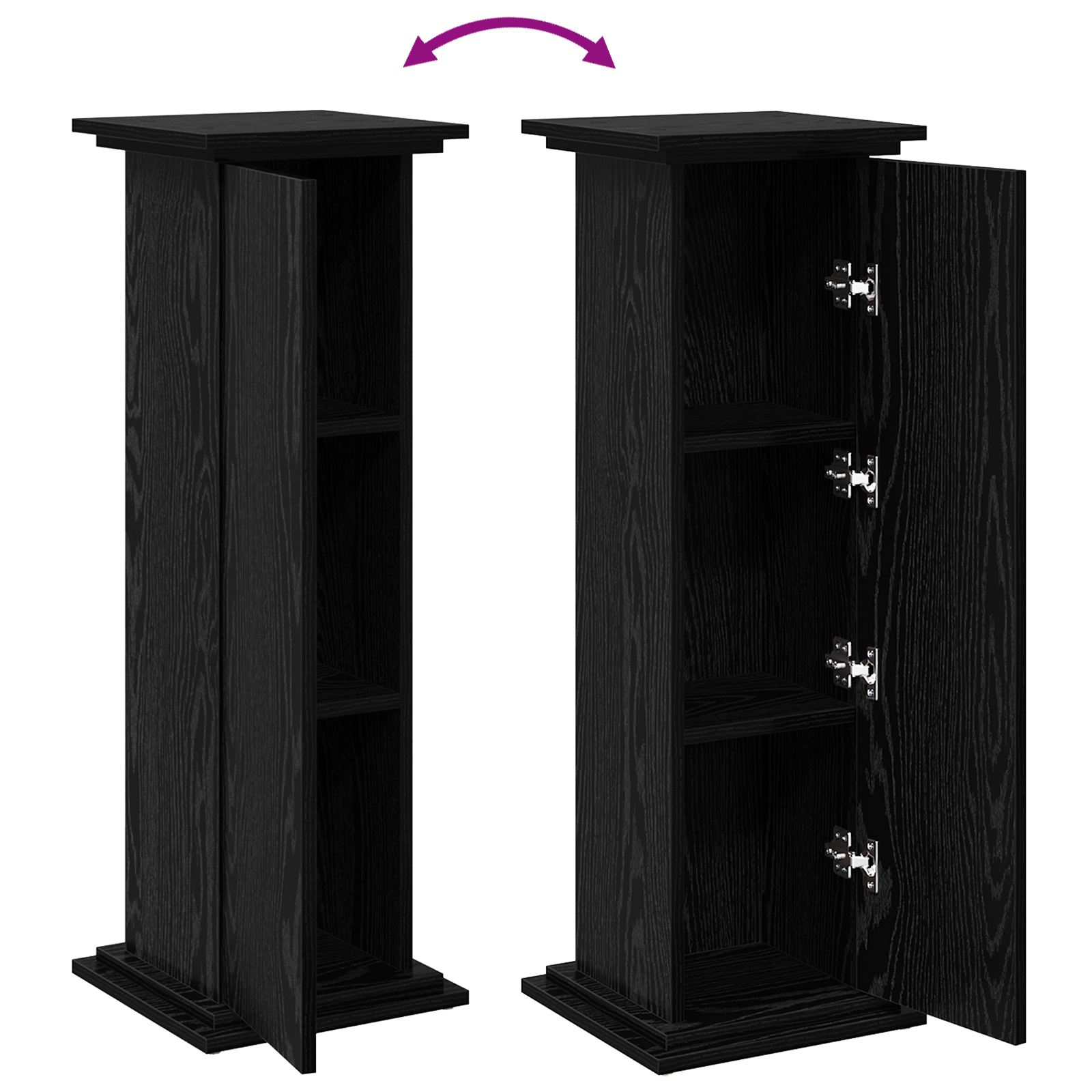 Supporto per Esposizione con Stoccaggio Rovere Nero 31x30x90 cm Legno Ingenerato