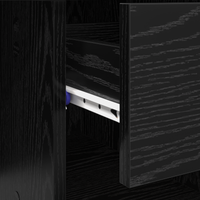 Scrivania con Ripostiglio Rovere Nero 90x49.5x75 cm Legno ingegnerizzato