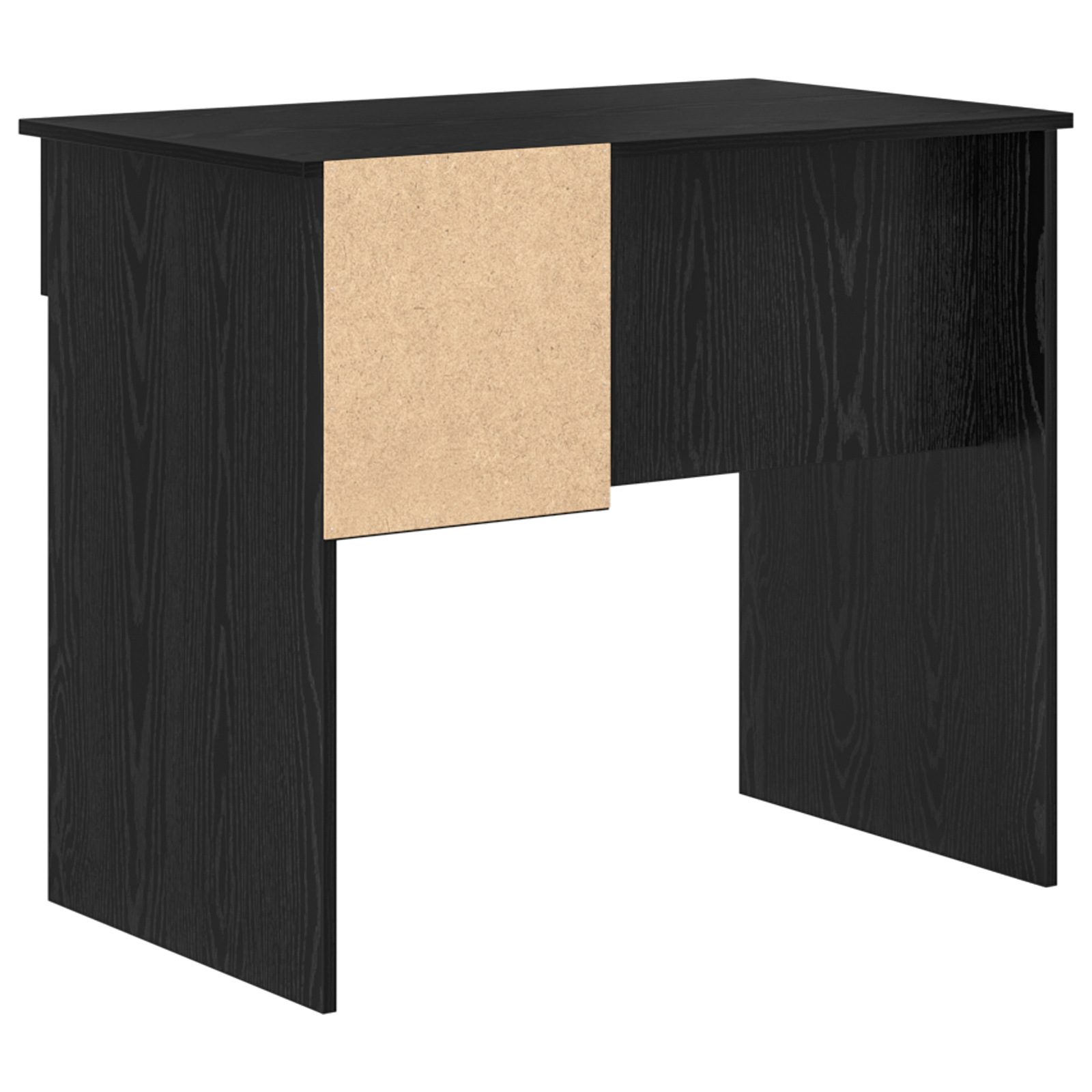 Scrivania con Ripostiglio Rovere Nero 90x49.5x75 cm Legno ingegnerizzato