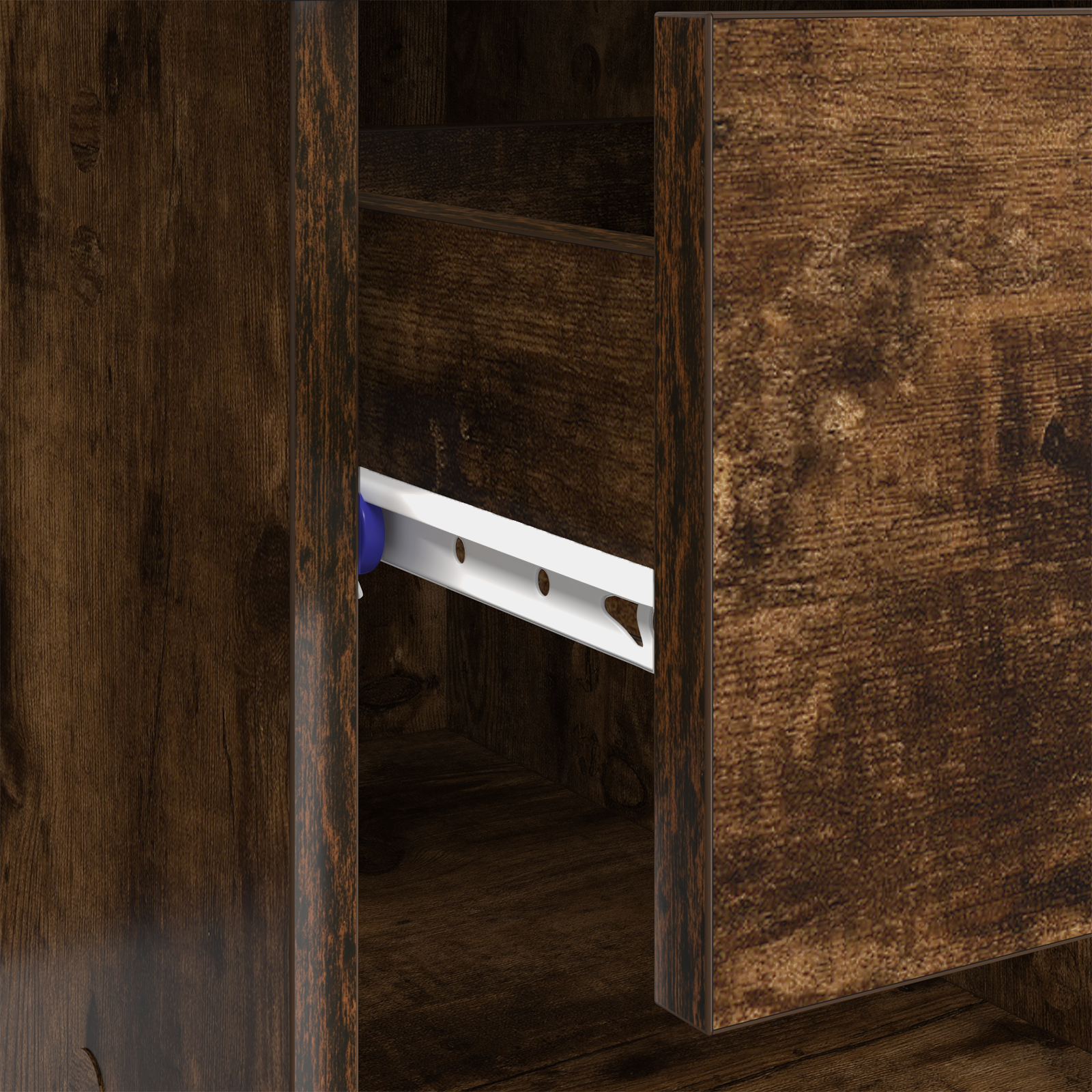 Scrivania con contenitore Rovere affumicato 90x49,5x75 cm Legno ingegnerizzato