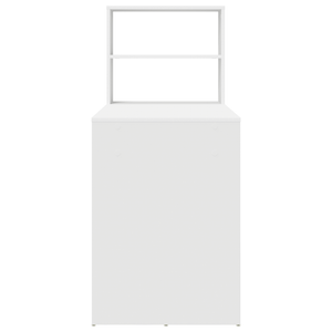 Scrivania Bianca con Ripiani 113x54x120 cm Legno ingegnerizzato