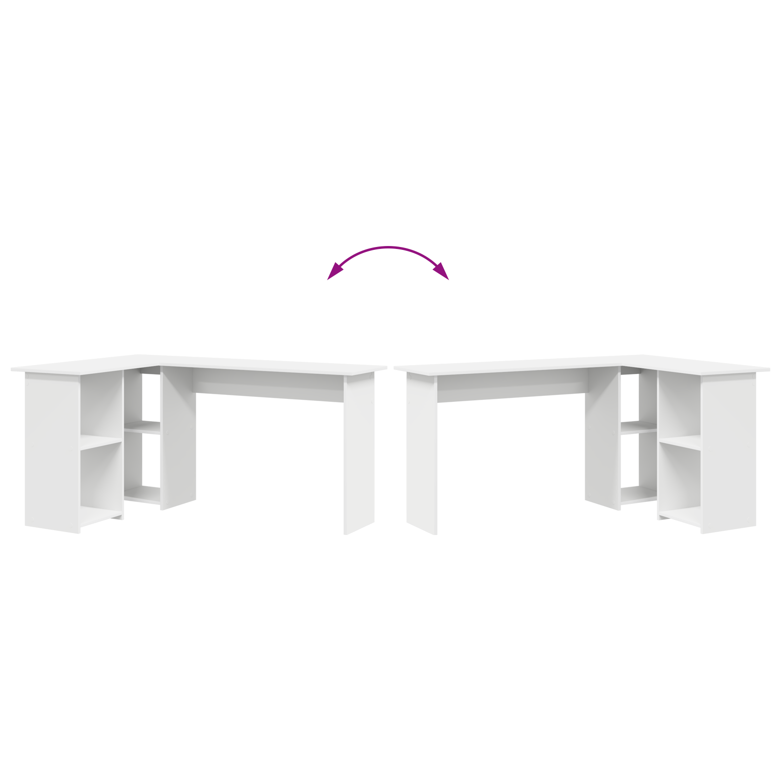 Scrivania Computer Bianco Bianco Legno ingegnerizzato Media