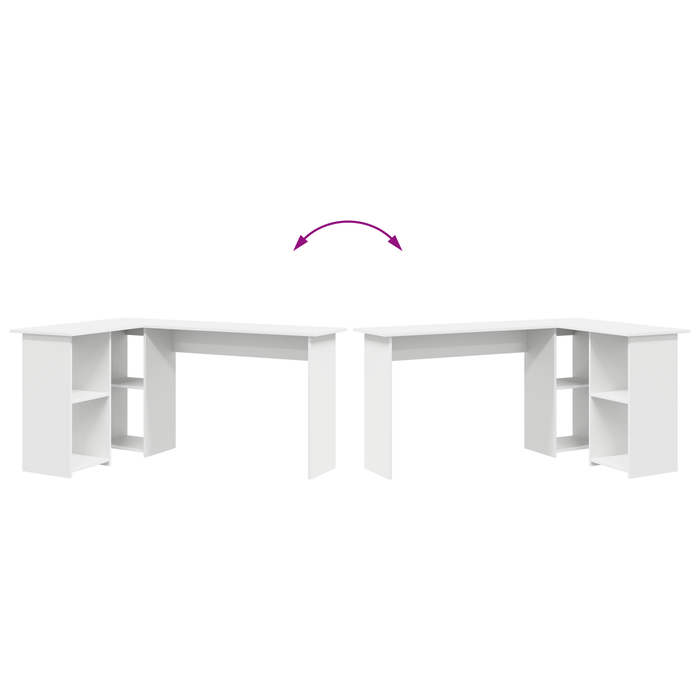 Scrivania Computer Bianco Bianco Legno ingegnerizzato Media