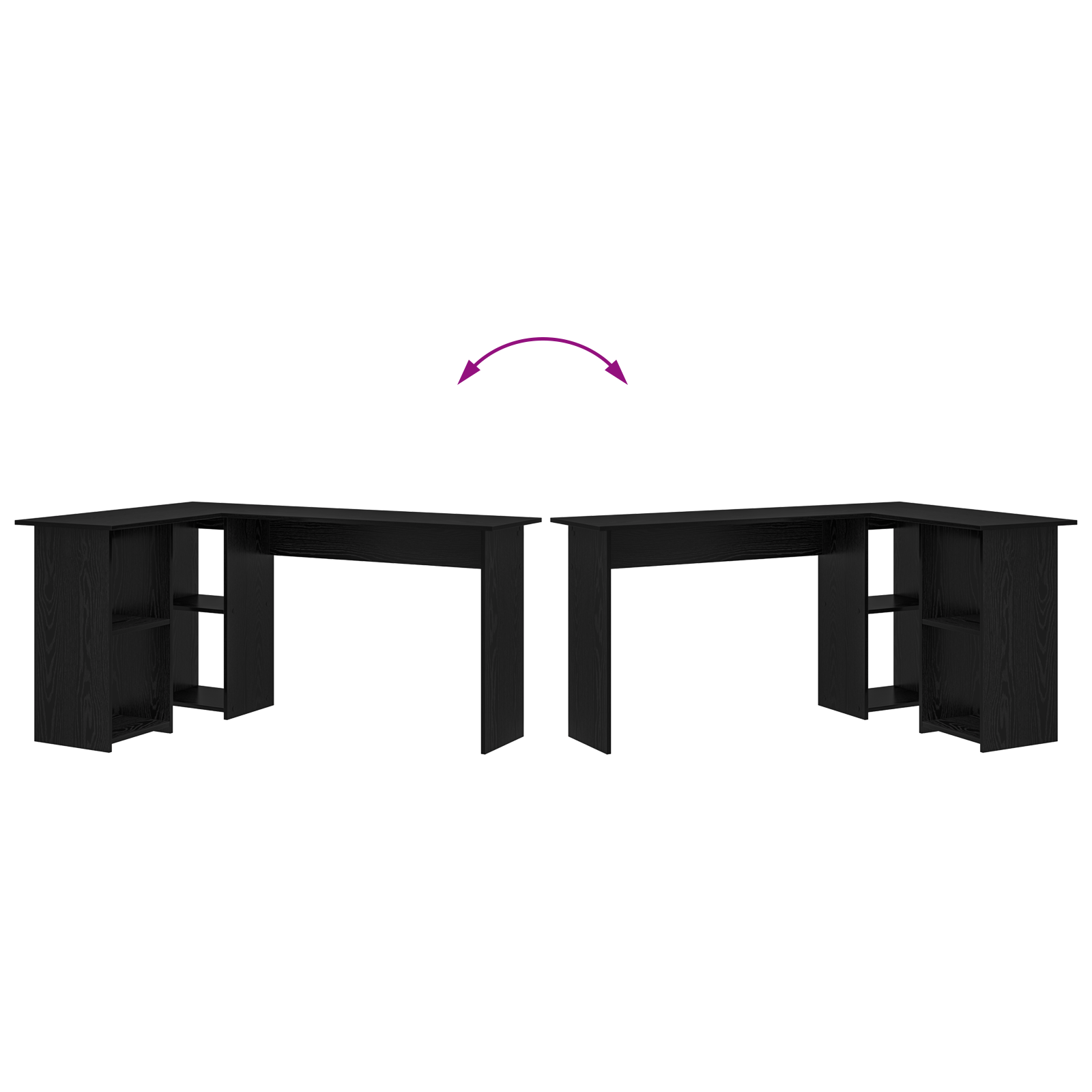 Scrivania Nera in Quercia Quercia Nera Legno ingegnerizzato Medio