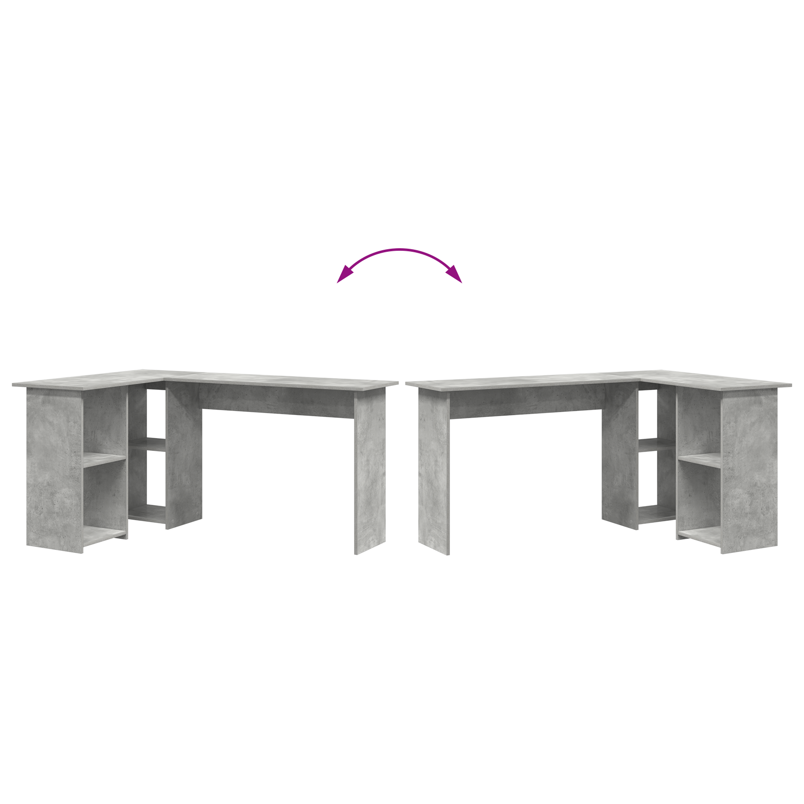 Scrivania Grigia Cemento Grigio cemento Truciolare