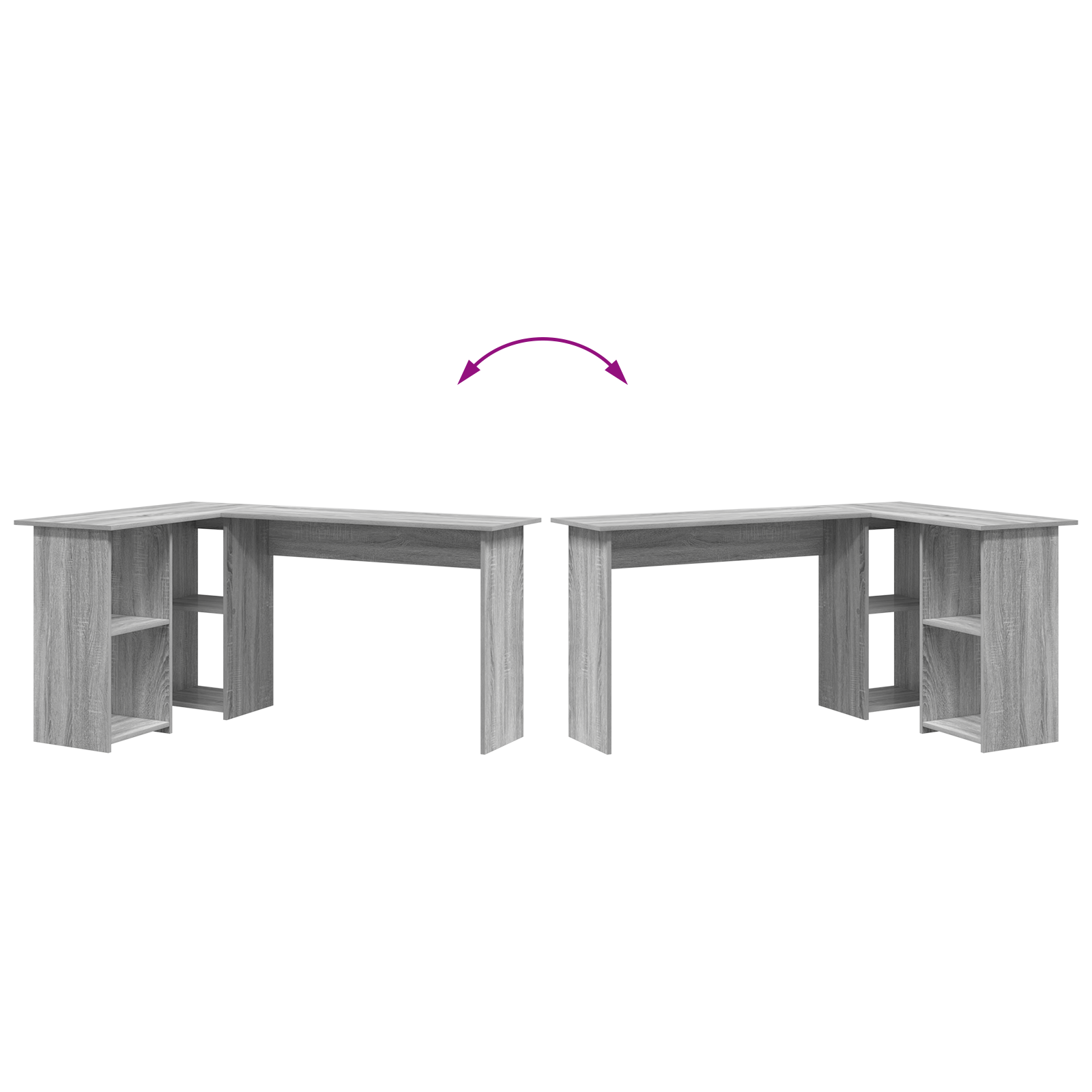 Scrivania Grigia Grigia Sonoma MDF Media Magazzino Scrivania