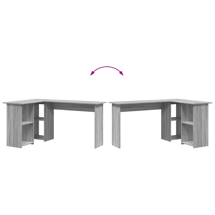 Scrivania Grigia Grigia Sonoma MDF Media Magazzino Scrivania