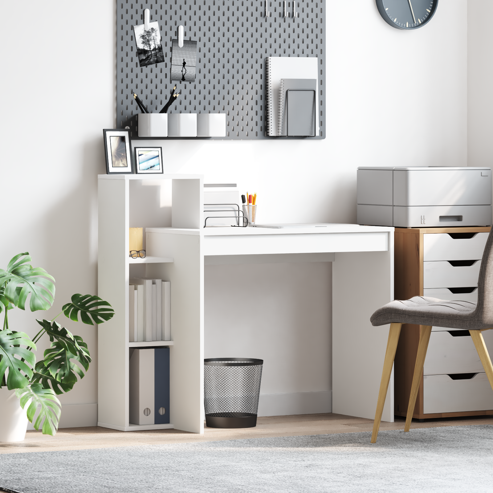 Scrivania per computer Bianca Legno ingegnerizzato Compatta