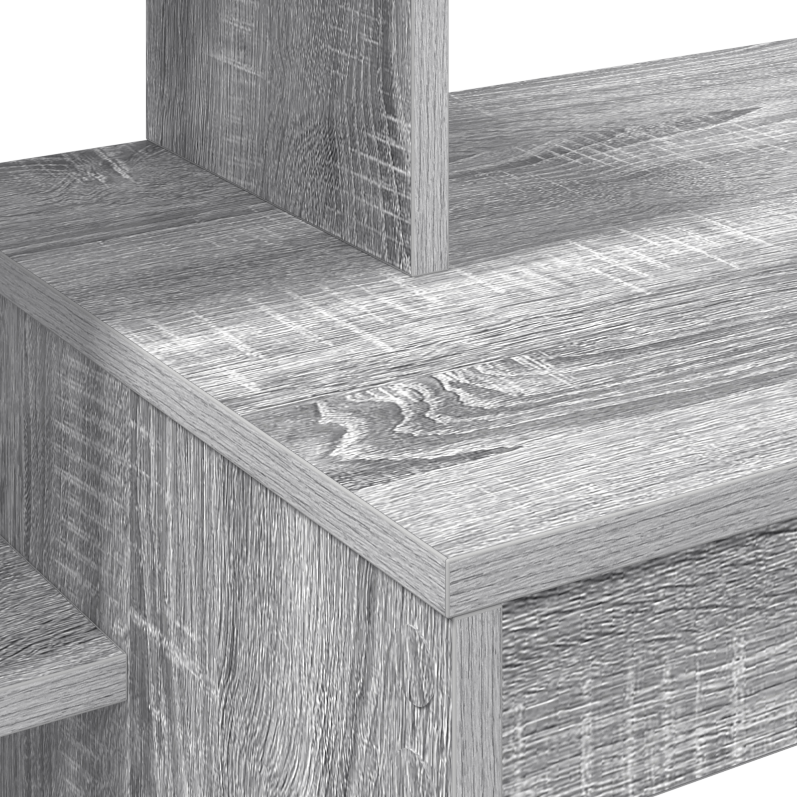 Scrivania per Computer Grigio sonoma Truciolare Media Scaffali