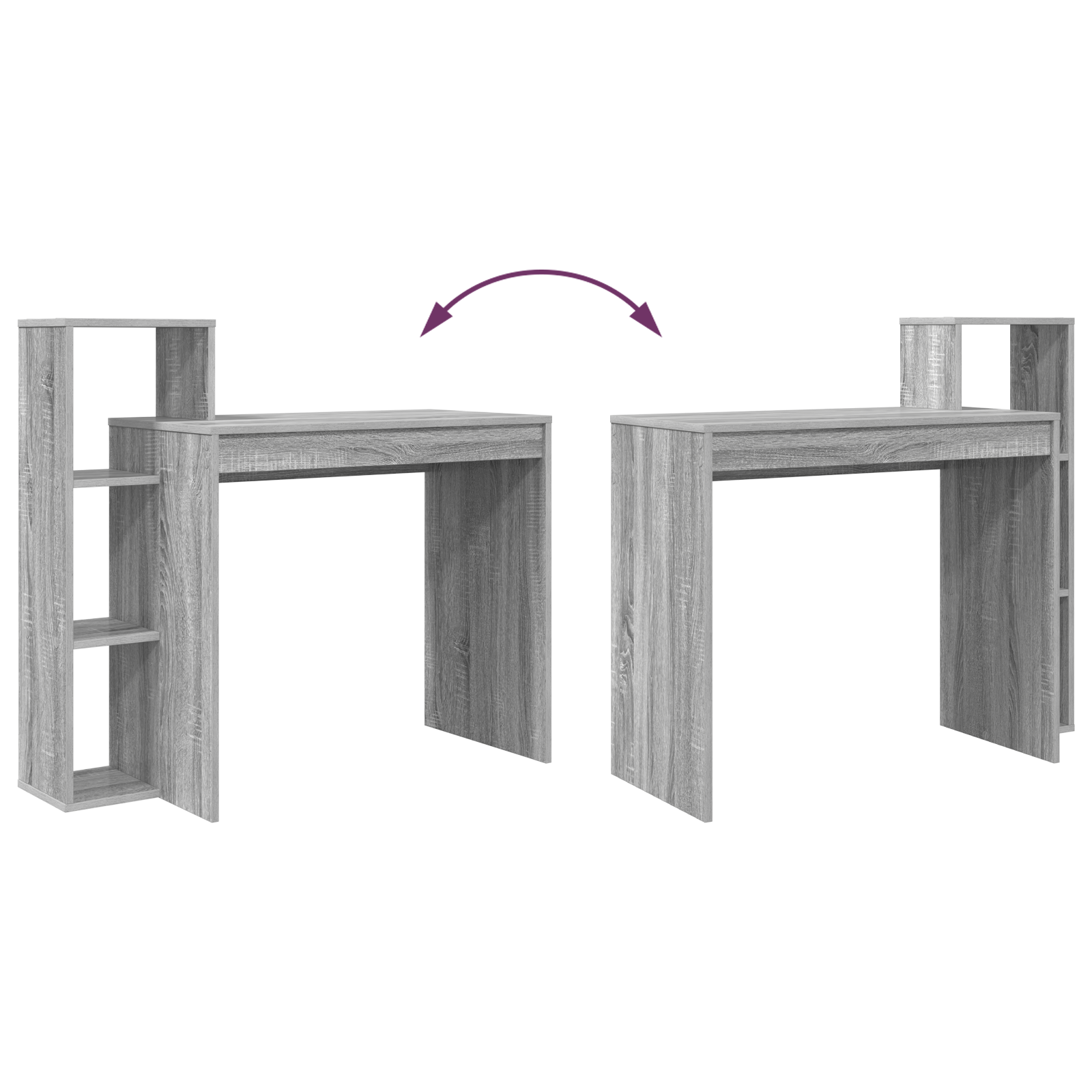 Scrivania per Computer Grigio sonoma Truciolare Media Scaffali