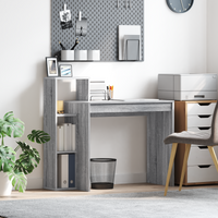 Scrivania per Computer Grigio sonoma Truciolare Media Scaffali