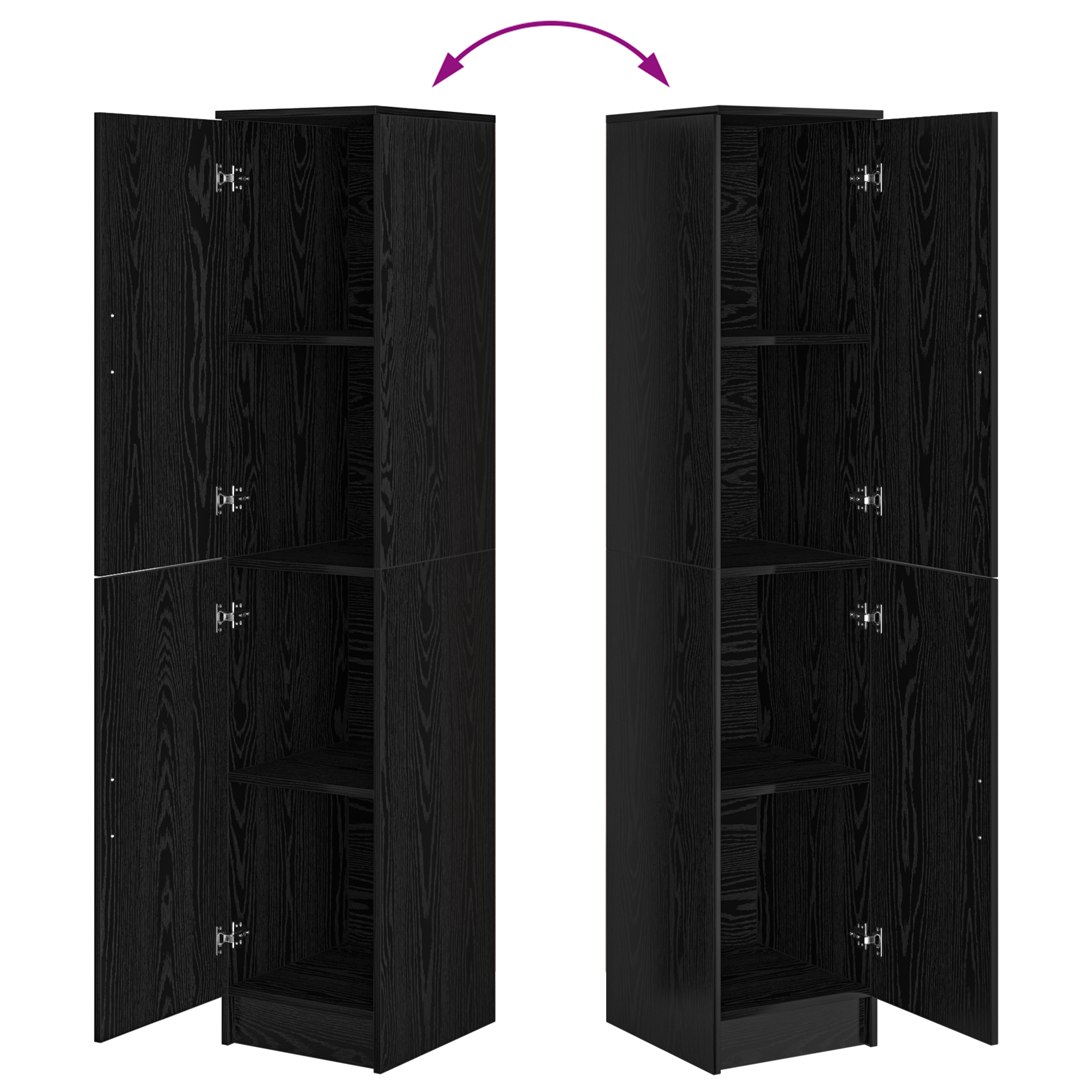 Mobile Buffet Rovere Nero Legno Ingegnerizzato Medio