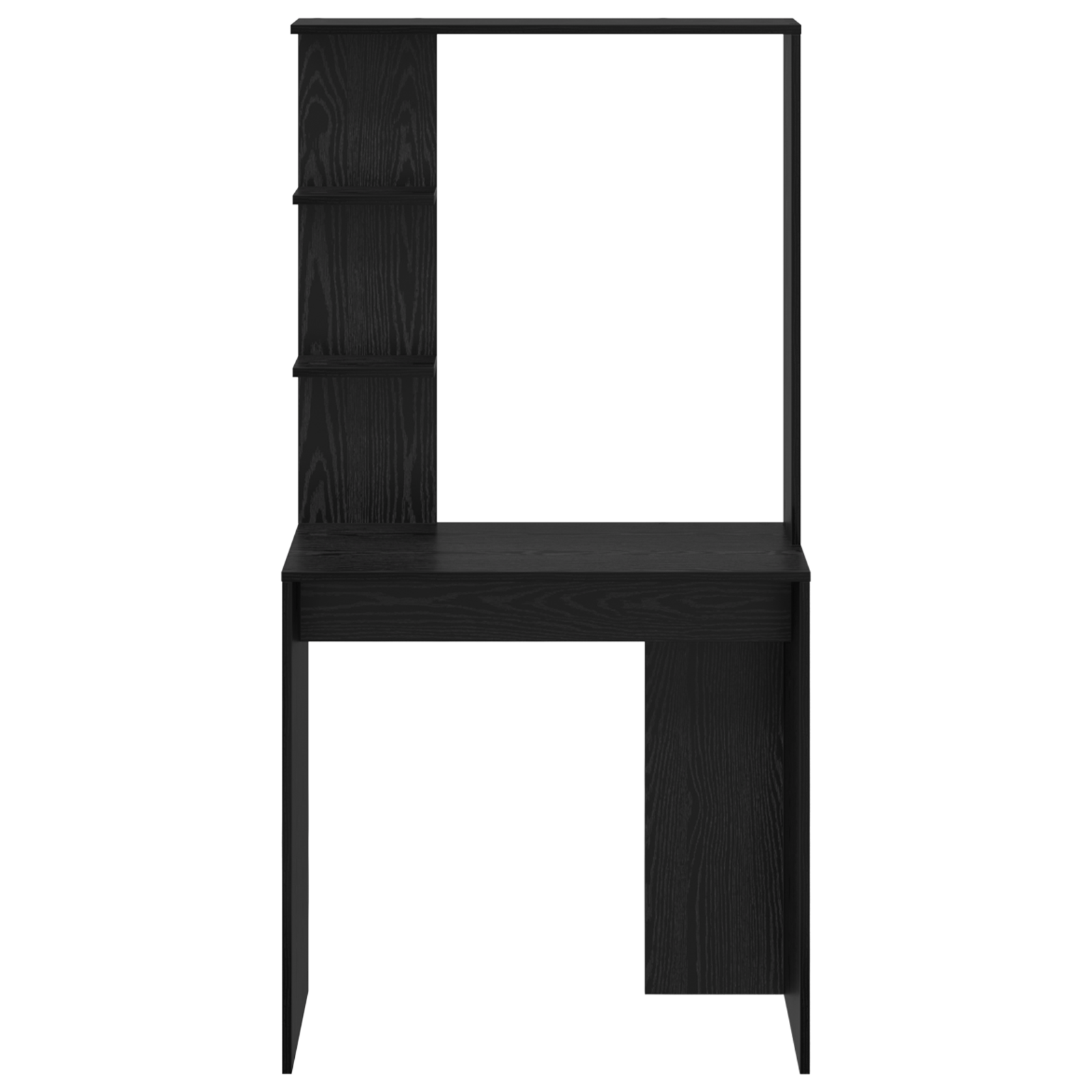 Scrivania nera in rovere Rovere nero Legno massello, MDF Compattta