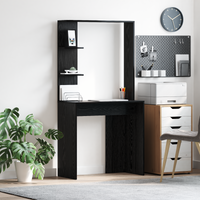 Scrivania nera in rovere Rovere nero Legno massello, MDF Compattta