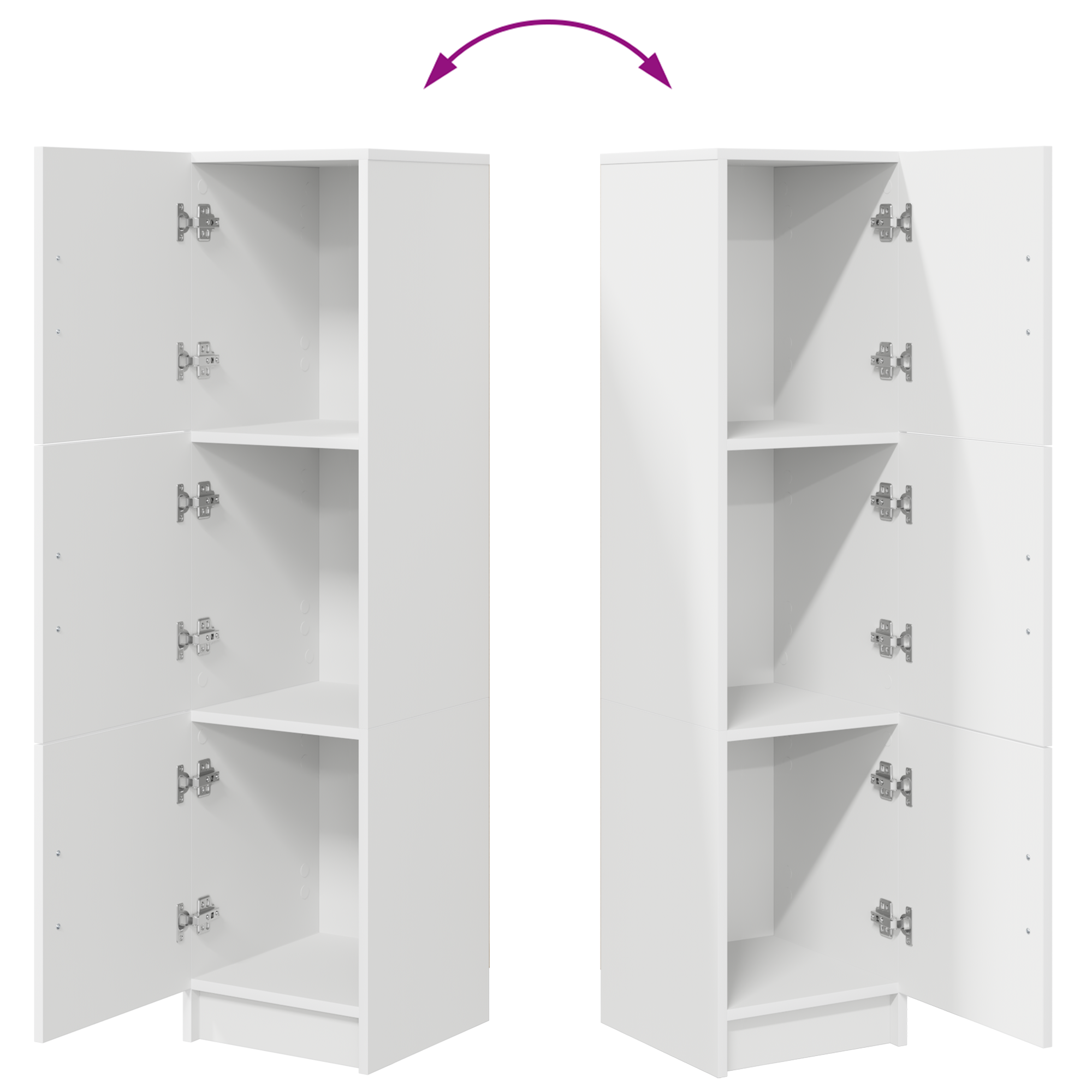 Sideboard Bianco Bianco Legno MDF Medio Sideboard Bianco