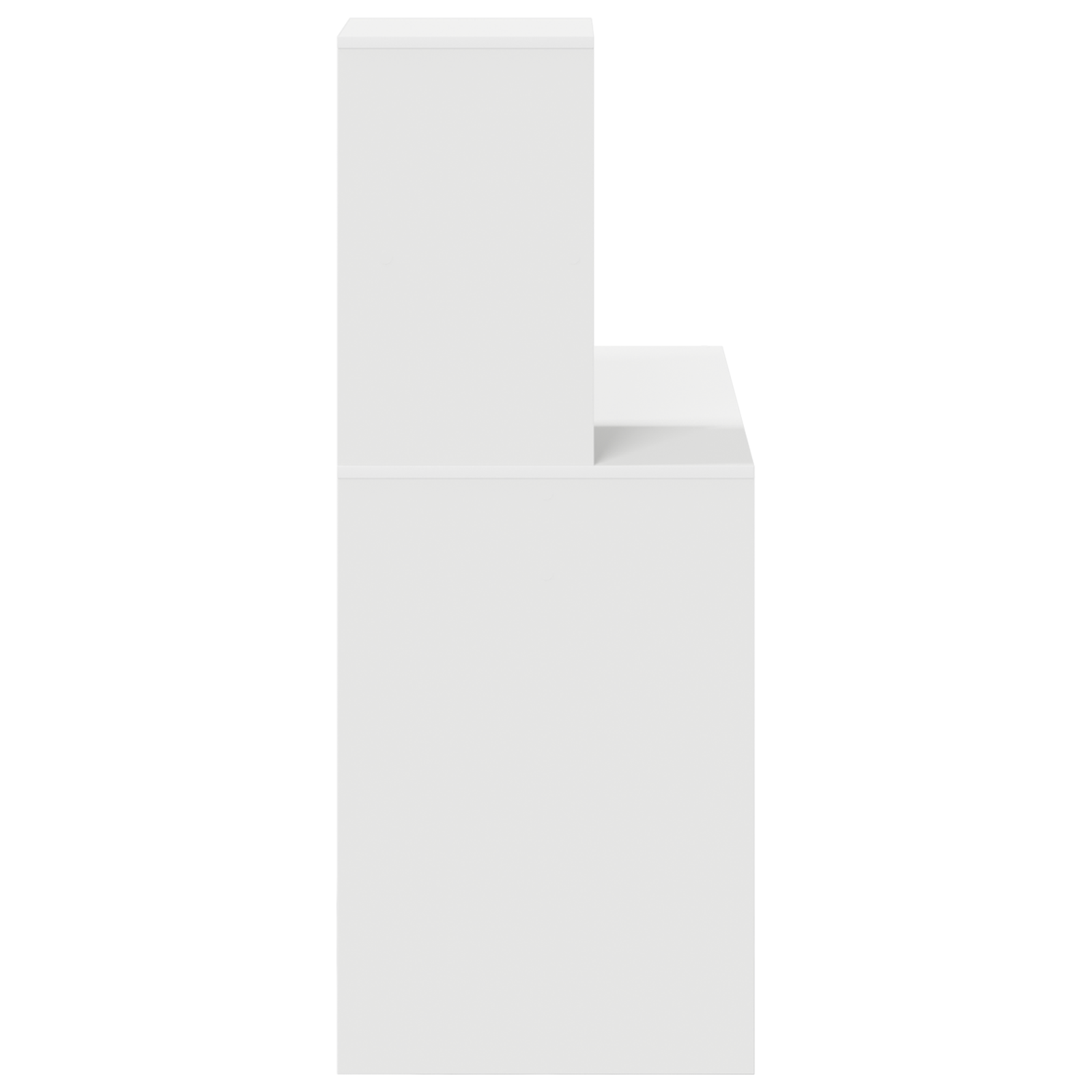 Scrivania Bianca Bianca MDF Compatta Intarsi Decorativi