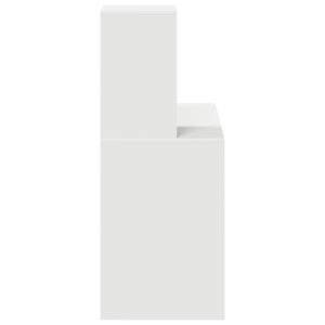 Scrivania Bianca Bianca MDF Compatta Intarsi Decorativi