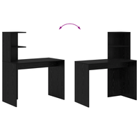 Scrivania rovere nero Rovere nero MDF, laminato Compatta Scaffali