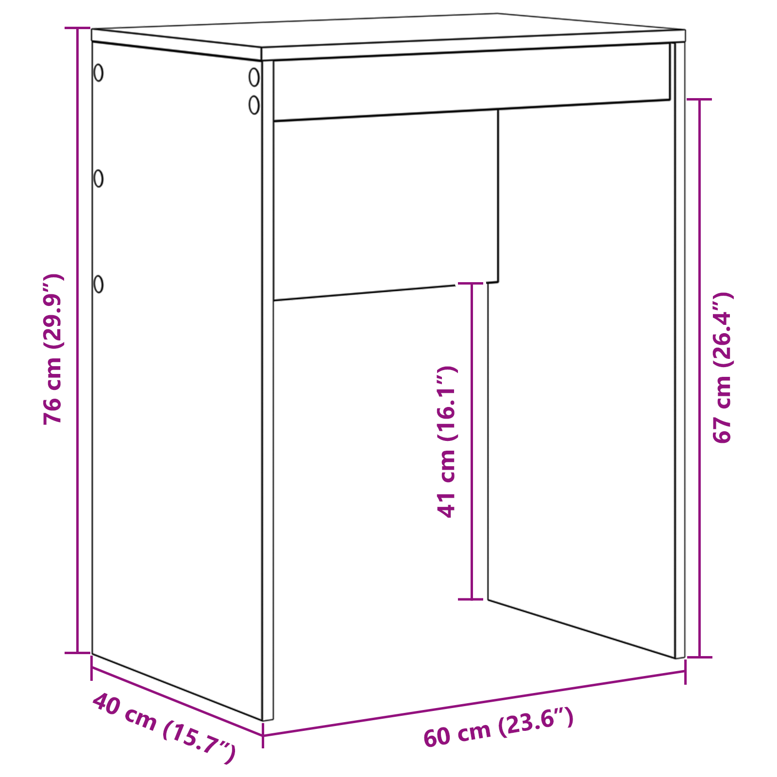 Scrivania Grigio cemento Truciolare 60 x 40 x 76 cm Scrivania
