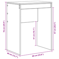 Scrivania Rovere affumicato Legno ingegnerizzato 60 x 40 x 76 cm