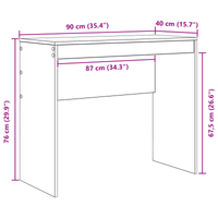 Scrivania Rovere Nero Legno Ingegnerizzato 90 x 40 x 76 cm