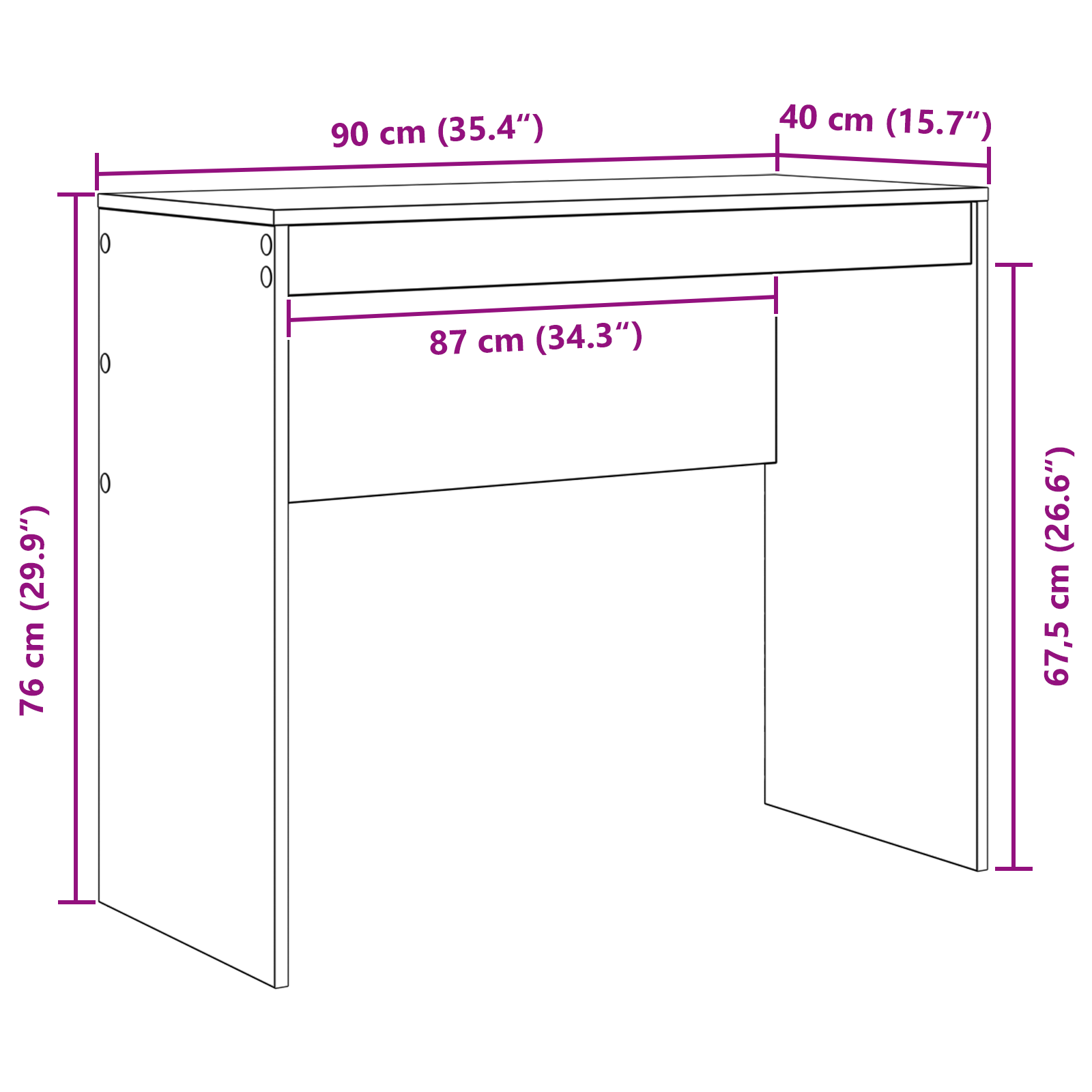 Scrivania Grigio sonoma Legno ingegnerizzato 90 x 40 x 76 cm