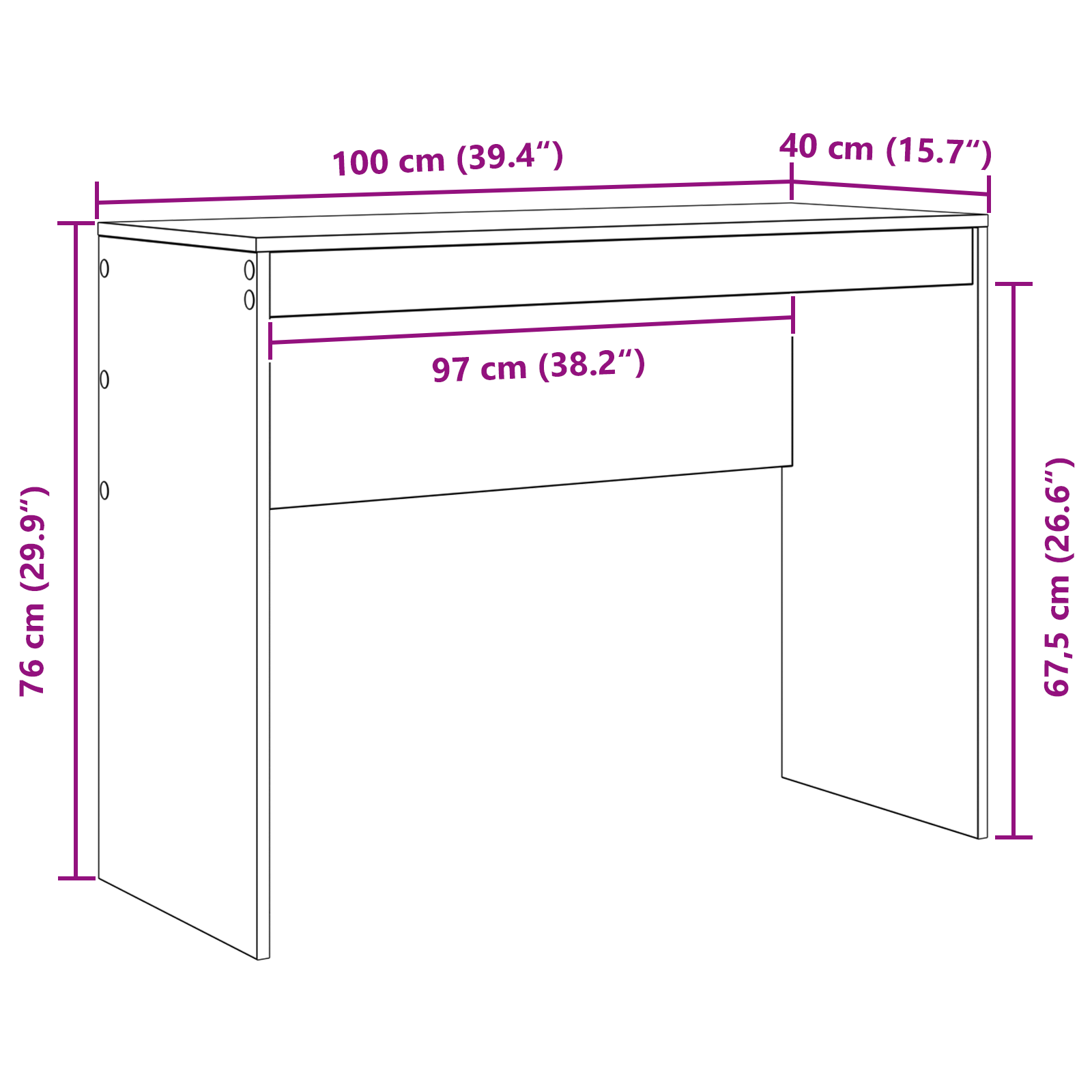 Scrivania in rovere nero Rovere nero Legno ingegnerizzato