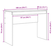 Scrivania Rovere Sonoma Legno ingegnerizzato 100 x 40 x 76 cm