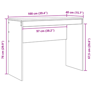 Scrivania Rovere Affumicato Legno ingegnerizzato 100 x 40 x 76 cm