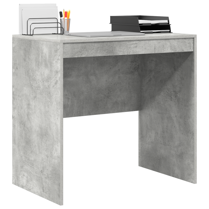 Scrivania in cemento grigio 80x50x76 cm legno ingegnerizzato