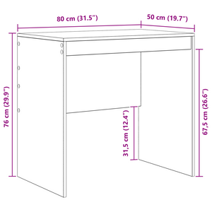 Scrivania Rovere Affumicato 80x50x76 cm Legno ingegnerizzato