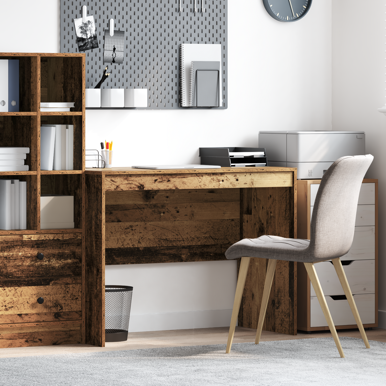 Scrivania Rustica Legno Antico Legno Massello 100 x 50 x 76 cm