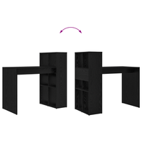 Scrivania Rovere Nero Truciolare Piccola Stoccaggio